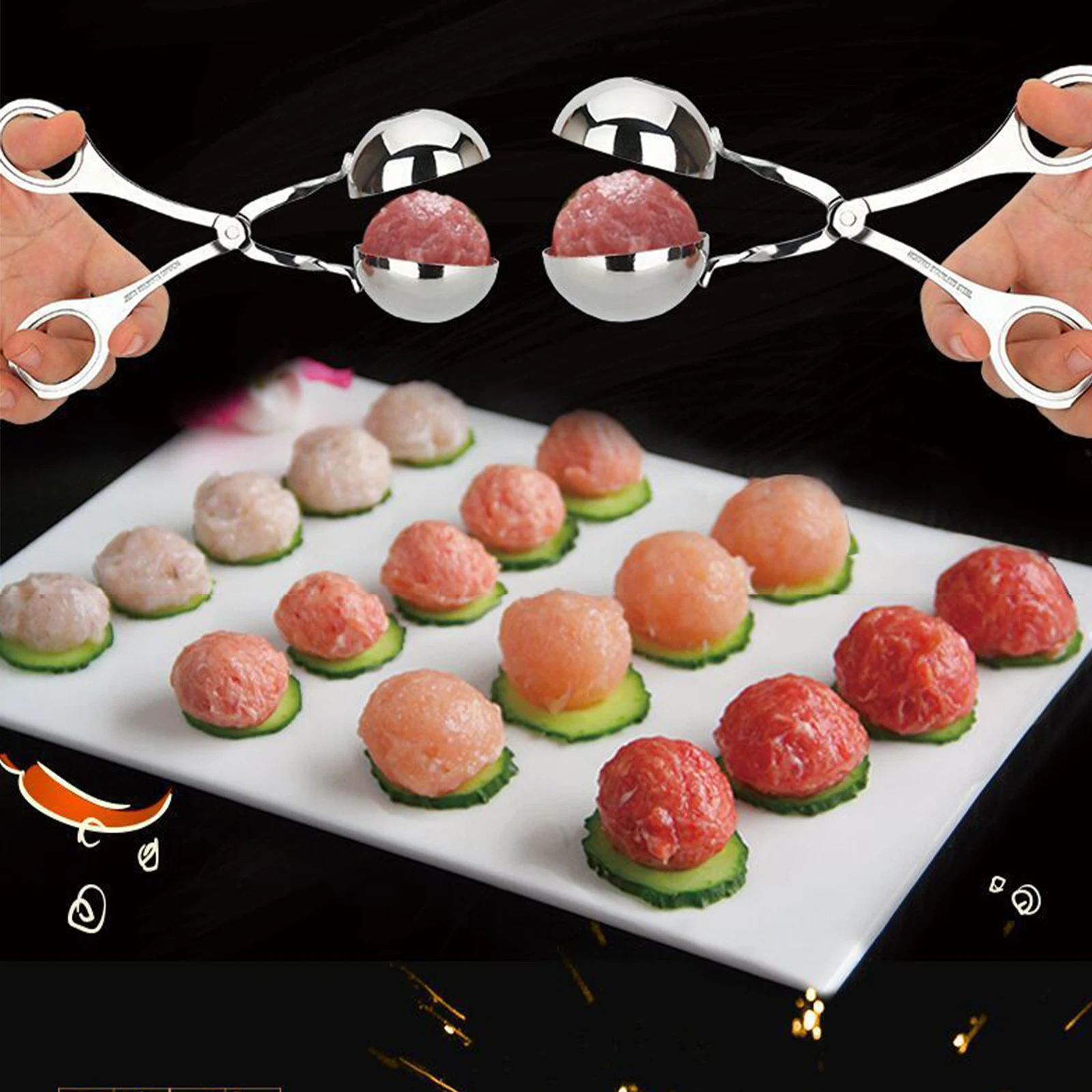 Stainless Steel Meatball Maker Clip Fish Meat Ball Rice Making Mold Form Tool Kitchen Accessories Gadgets Cuisine | Дом и сад