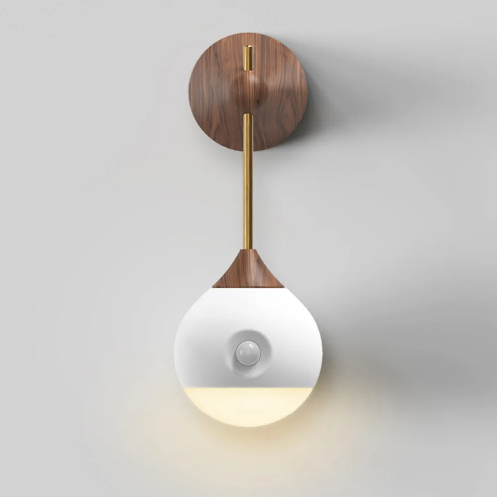 

Wall-mounted Smart Body Sensor Night Light Detachable Bedside Nursing Lamp Spherical Frosted Lampshade Decorative Lights