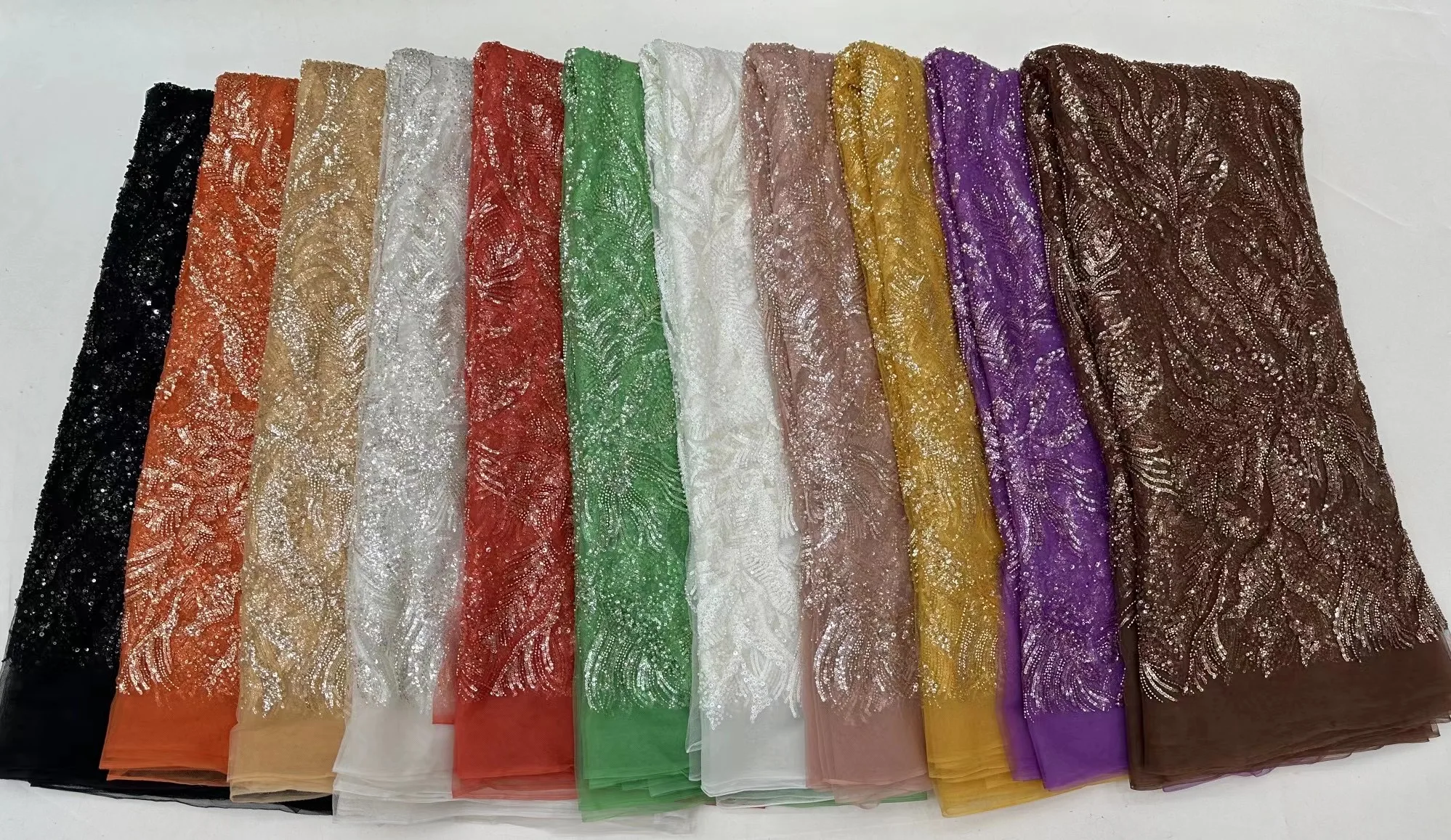 Новинка 2024 африканская кружевная ткань с блестками Высококачественная вышивка 3D