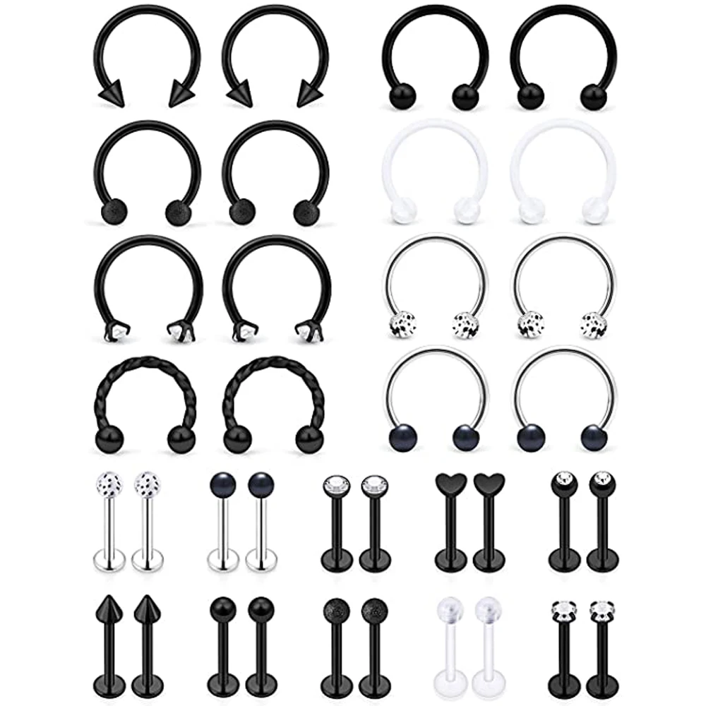 Кольца для губ из нержавеющей стали кольца в форме подковы Монро серьги-гвоздики