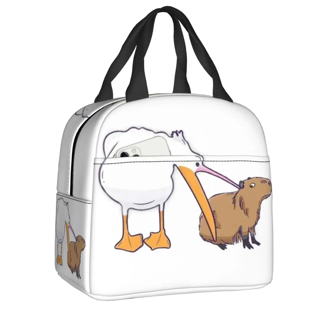 

Capybara Try To Eat Resuable Lunch Box Women Waterproof Cooler Thermal Food Insulated Lunch Bag Kids School Children