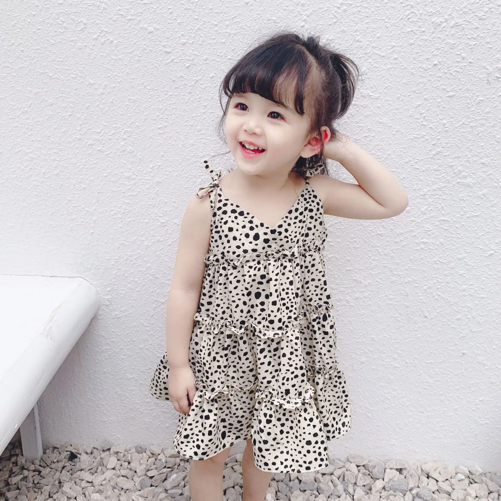 Summer 2019 New Korean Leopard-print Dress with dress for Children Cake princess | Детская одежда и обувь