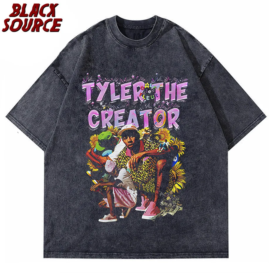 

Vintage 90s Hip Hop T Shirt Women Retro Washed T-shirts 100% Cotton Tops Tees Tupac Travis Palyboi Rap Tshirt Streetwear