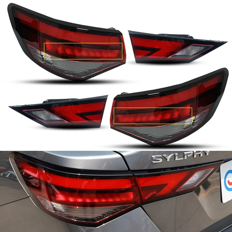 Car LED Rear Tail Light Assembly For Nissan Sentra 2020 2021 2022 Warning Brake Stop Light Turn Signal Lamp Car Accessories