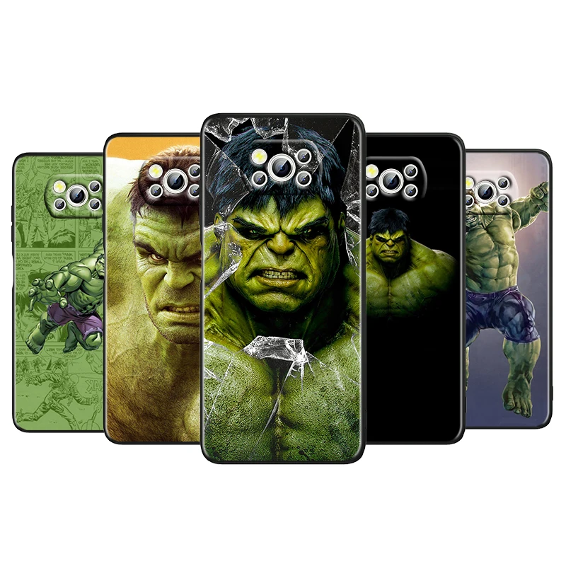 

Marvel The Incredible Hulk For Xiaomi Poco M4 X3 F3 GT NFC M3 C3 M2 F2 F1 X2 Pro Mi Mix3 5G Soft Silicone Black Phone Case Cover