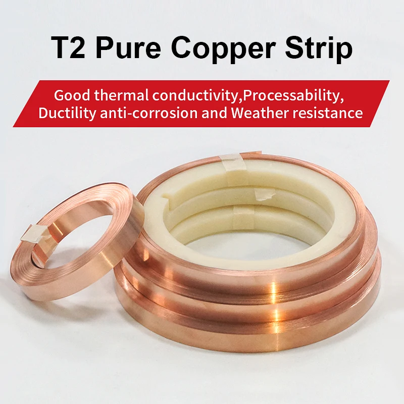 

T2 Pure Copper Strips 5M 10M For 18650 26650 21700 Lithium Battery Pack Spot Welding Tape 0.15mm 0.2mm Nickel Plated Copper Belt