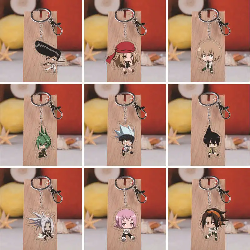 

20Pcs Anime Shaman King Acrylic Keychains YOU ASAKURA Cartoon Figure Pendant Key Chain Keyring For Women Men Cute Bag Charm