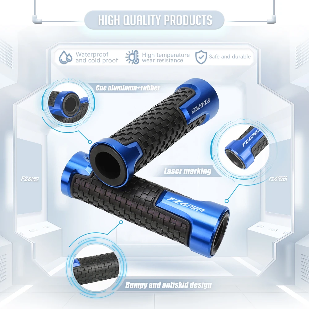 

7/8"22mm Motorcycle Anti-Slip Handle Bar Handlebar Grips For Yamaha FZ6FAZER FZ 6 FZ6 Fazer 2004-2010 2007 2008 2009 2005 2004