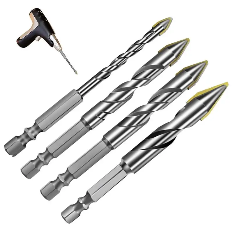 

Tile Drill Bit Set Of 4 Easy Positioning Drilling Tipped Head Bits Precise Drills Necessities For Marble Glass Tile Granite