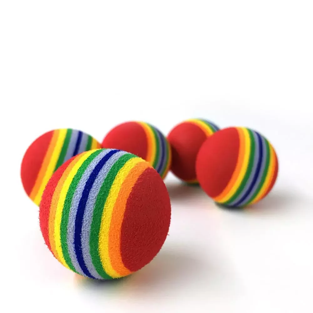 

2022New Pet Dog Puppy Rainbow Striped Chewing Interactive Ball Teething Toy