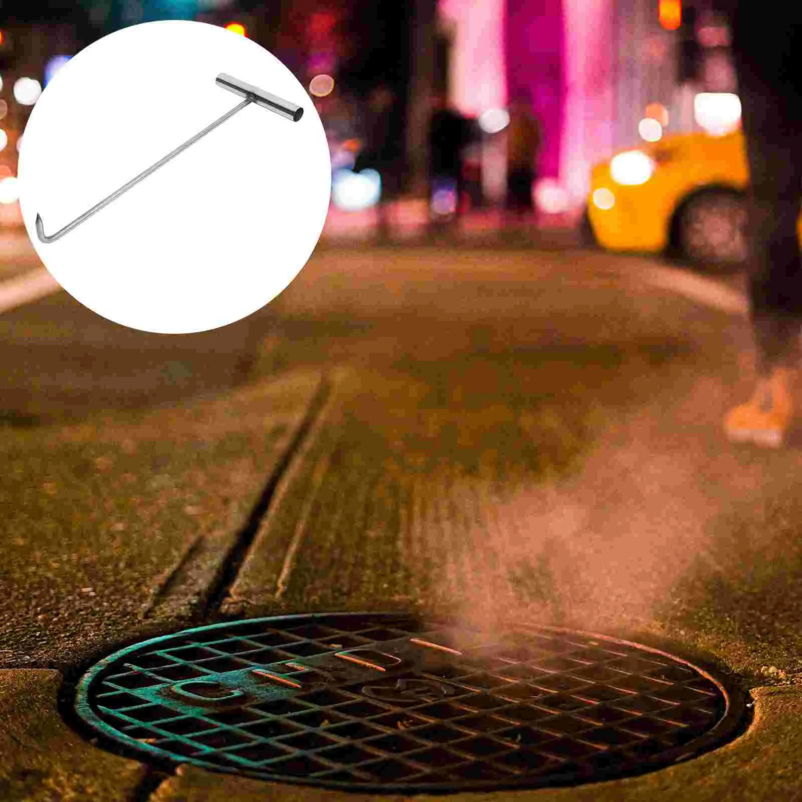 

Hook T Hooks Cover Manhole Shaped Handle Meat Drainstainless Lifter Steel Butcher Shop Lid Tool Liftingboning Gratedoor Sewer