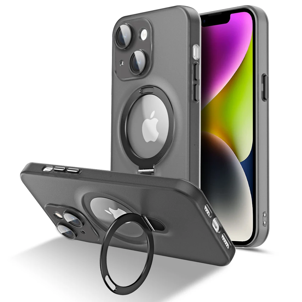 

For iPhone 14 Plus 6.7/iPhone 14 6.1 with Magnetic Invisible Stand MagSafe Shockproof Slim Translucent Matte Phone Cases