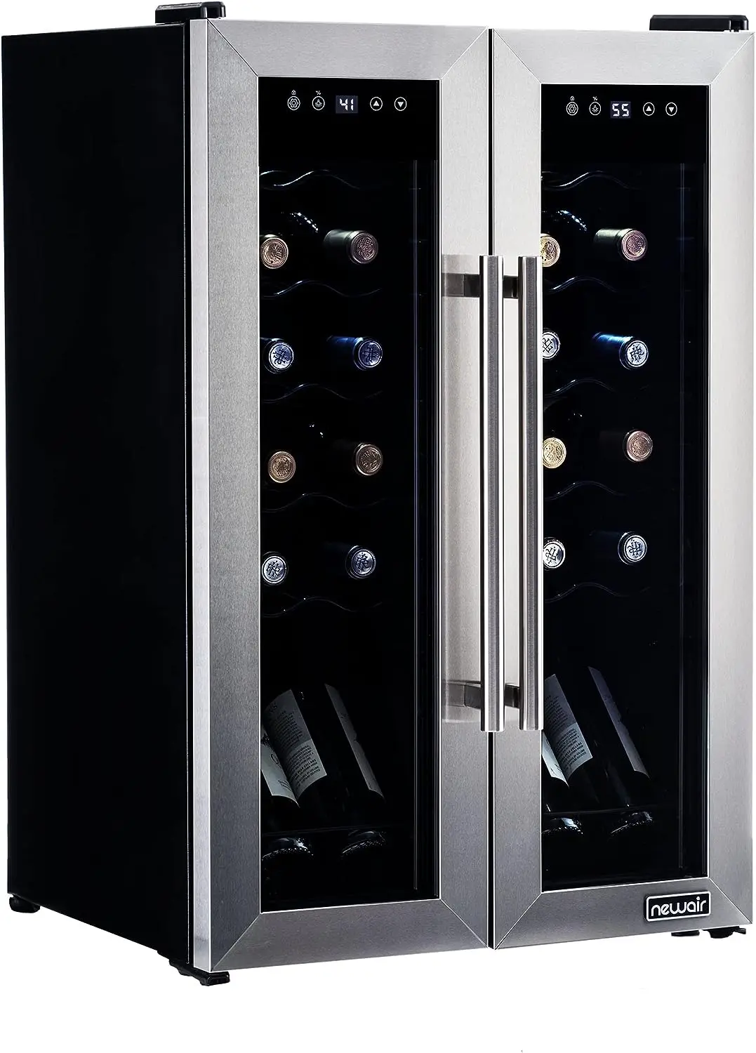 

Холодильник для французской двери вина | Автономный винный холодильник | Двухзонный, нержавеющая сталь, двухслойная дверь из закаленного стекла,