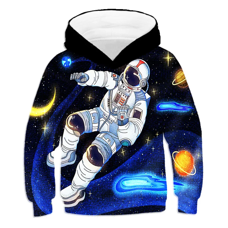 

Astronaut Sweatshirts Children Street Fashion Hoodie 2021 Brand New 3D Print Kids Pullover Spring Autumn Winter Boy Girl Clothes