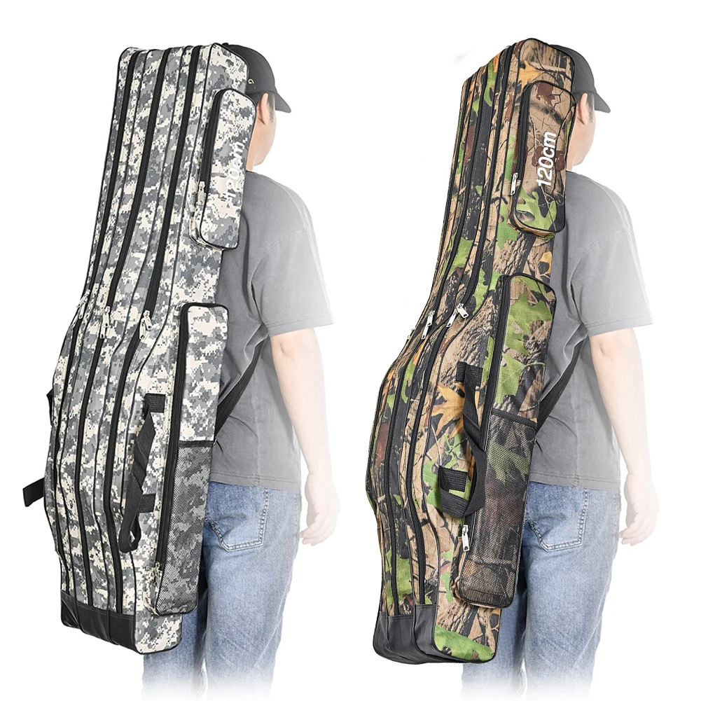 

Large Capacity 3 Layer 120cm Foldable Fishing Rod Carrier Bags Portable Tackle Fishing Pole Holder Storage Case Rod Backpack