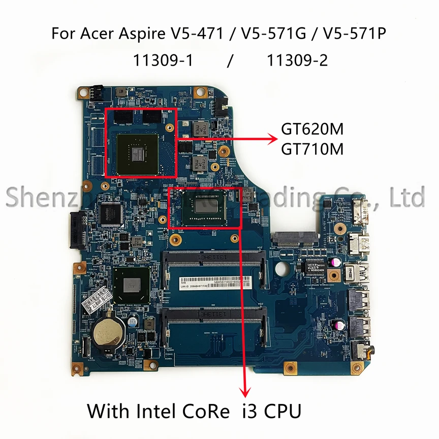 

Материнская плата для ноутбука Acer Aspire V5-471 V5-571 V5-571G с процессором Intel i3 GT620/GT710M GPU 11309-2, материнская плата 100% тест