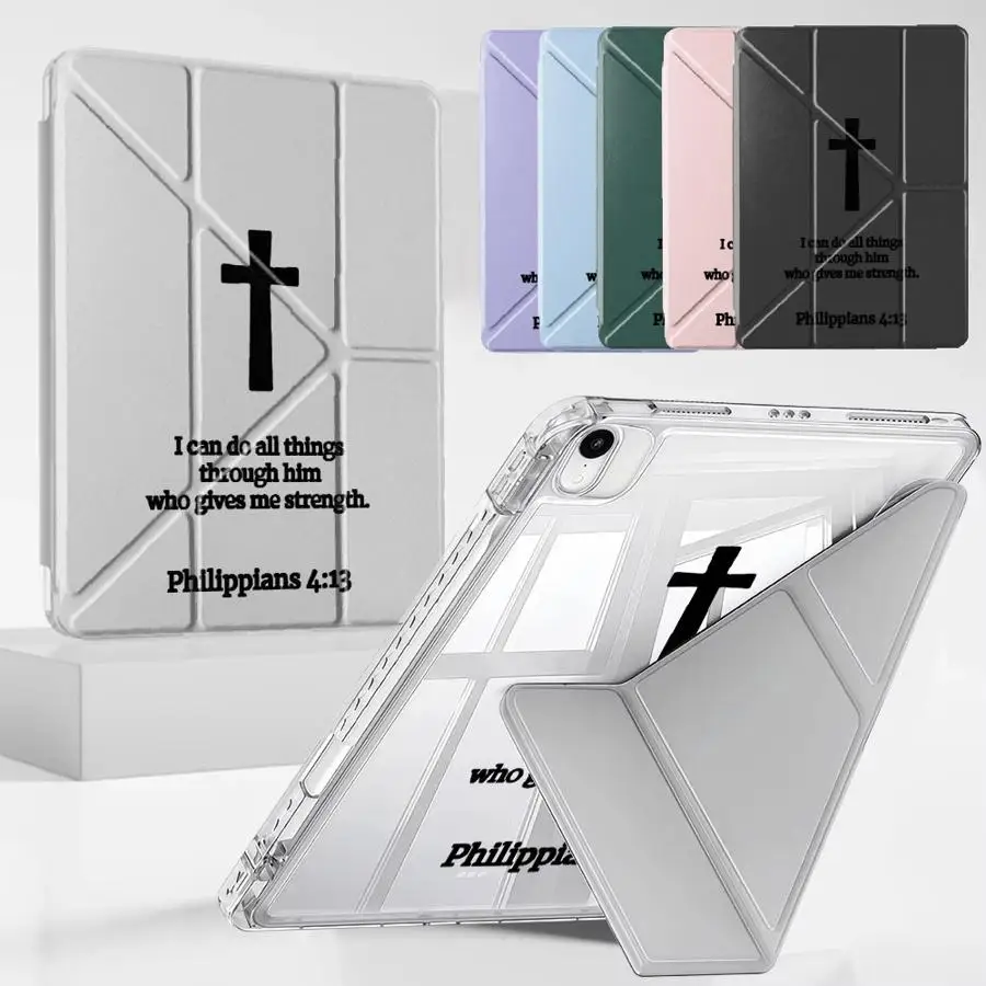Фото Простой чехол для планшета с христианским крестом для iPad Pro 11-го, 10-го, 9-го, 8-го, 7-го поколений, 12.9 дюймов Pro 2025, Mini 6, 7, Air 4, 5, M3, M2, 1, 2, M4, 11 дюймов №1