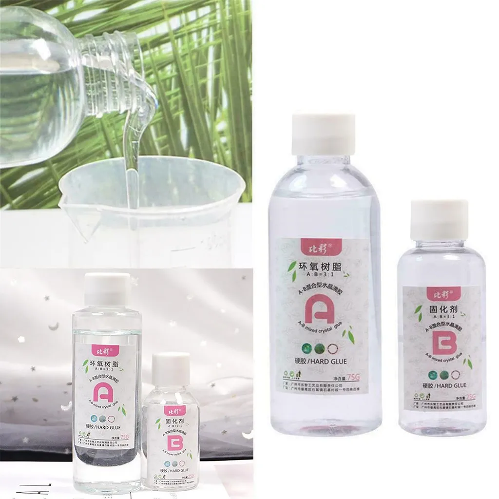 

1pc Plastic Transparent Resin Epoxy High Adhesive 3: 1 A&b Crystal Glue Jewelry Making 100ml Kitchen Dining Bar Special Tool #5