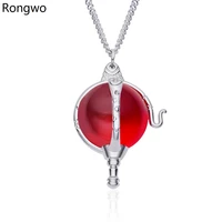 rongwo creative red crystal ball necklace detachable quality trendy round pendant necklaces jewelry gift for women girls