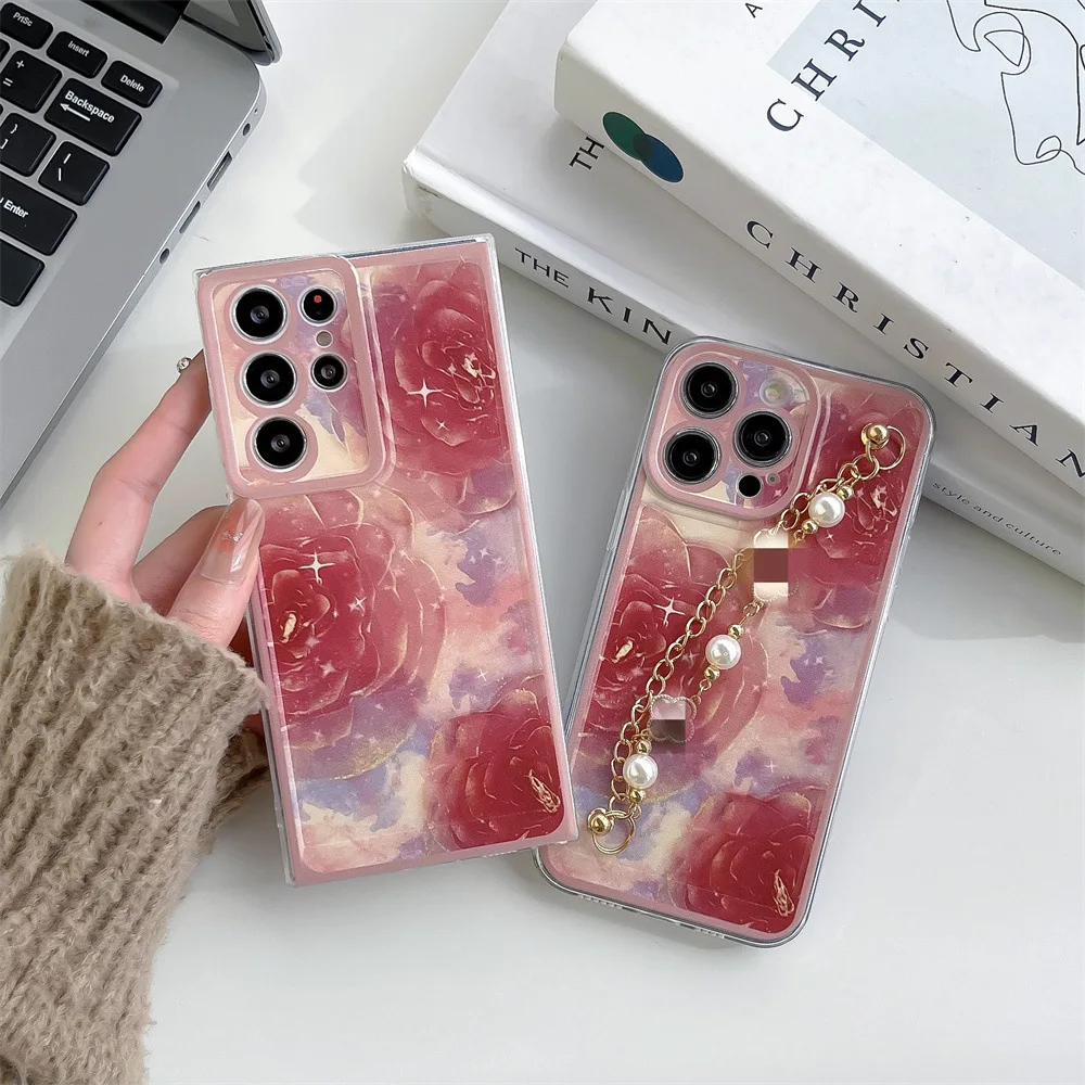 

Suitable for Samsung A33 5G/A53/A73 creative phone case painted flower A22 4G fine hole space case