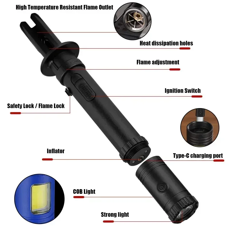 Металлическая газовая зажигалка в стиле светового меча мощная турбина с красным