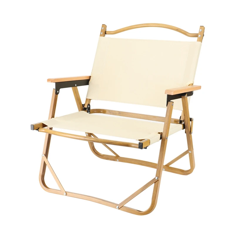 

Portable Aluminum Wood Grain Camping Folding Chair Camping Beach Fishing Kermit Chair
