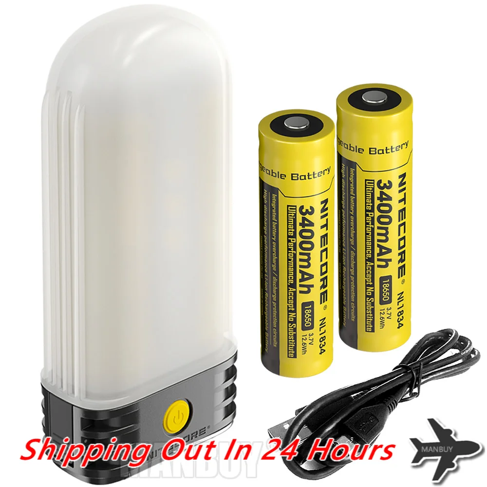 2022 NITECORE Magnetic Base LR60 High CRI 9LED Camping Lantern & Power Bank & Battery Charger with 2x 18650 Rechargeable Battery
