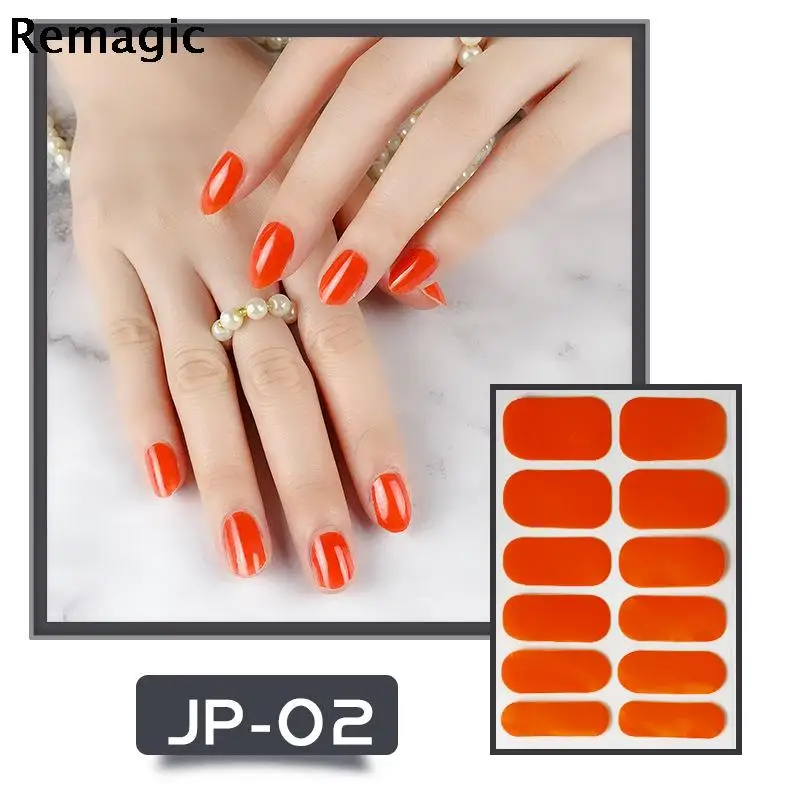 

12pcs Net color Nail sticker cute nail sticker nail piece fake nail waterproof Nail Sticker book nail stickers full paste