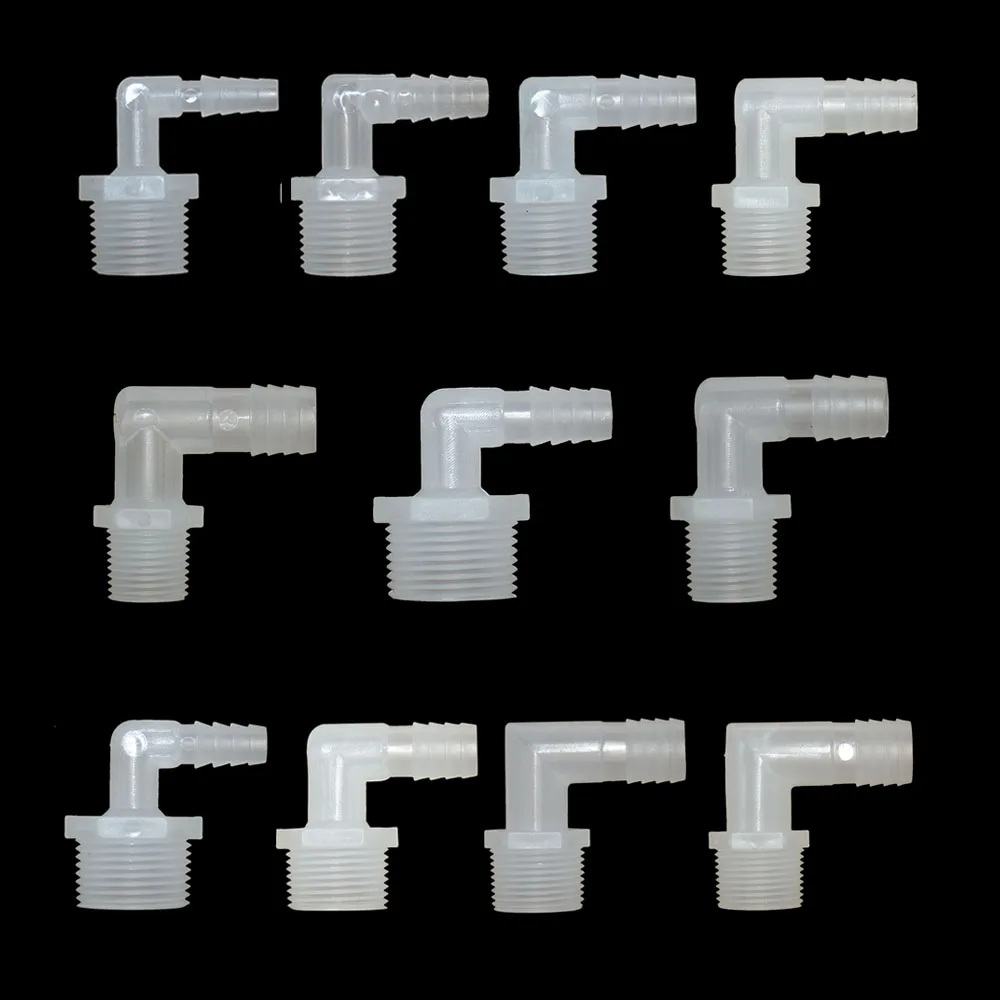 

1/2 3/4 Inch Thread To 6/8/10/12/14/16/20mm Elbow Barb Connector Garden Hose Fittings Drip Irrigation System Water Pipe Coupler