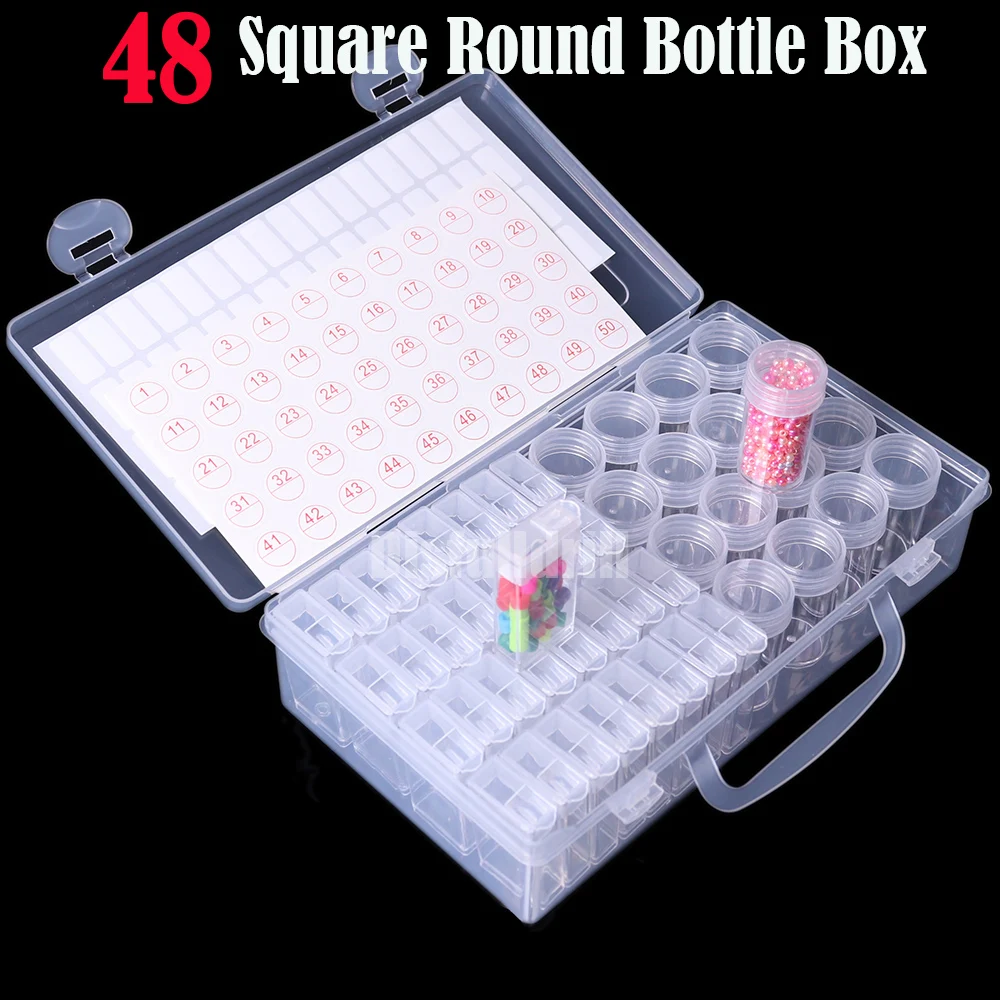 

Square Drill Containers for Diamond Painting Mosaic Tool Accessories Plaid Jewelry Diamond Embroidery Transparent Storage Box