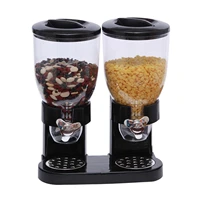 double cereal dispenser dual control candy dispensers clear container with 2 cups kitchen storage tank for sweets nuts granola