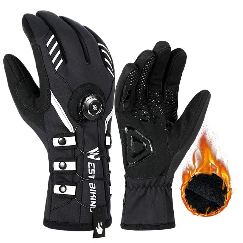 

Waterproof Cycling Gloves Winter Touchscreen Bicycle Gloves With Lock Outdoor Windproof Riding Motorcycle Ski Warm Bike Gloves