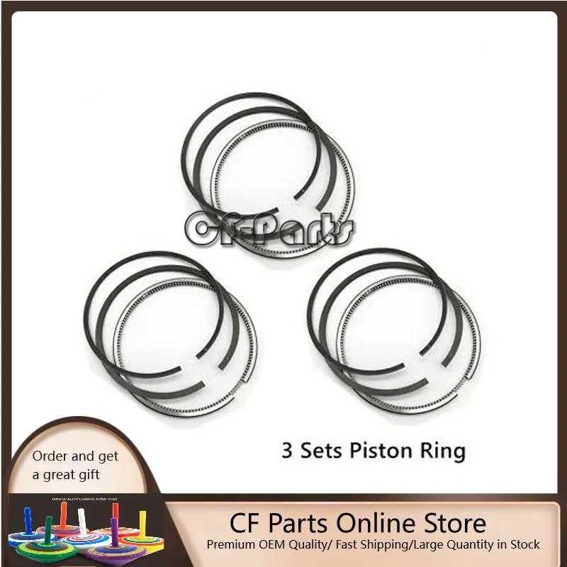 

New 3 Sets STD Piston Rings 68mm Fit for Yanmar 3TNE68 3TNE68C 3D68E 3TNE68L