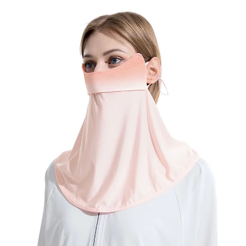 

2023 Ice Silk Cold Woman Face Cover Sunscreen Riding Mask Face Neck Protector Sunshade Anti-UV Feeling Ear Scarf Tropical Veil