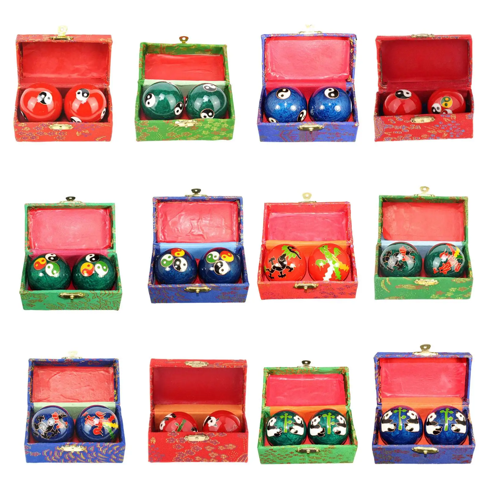 

2 шт. массажные мячи с футляром для хранения Гладкий подарок тренажер Релаксация китайские мячи для упражнений для людей среднего возраста детей