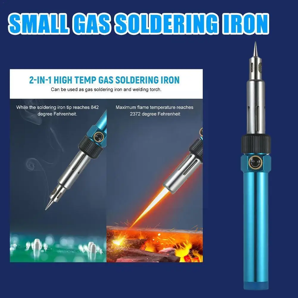 

Portable Gas Soldering Iron 1300c Butane 4-In-1 Flame Cordless Temperature Tip Torch Blow With Tool And Control Pen Gun Wel N5X0