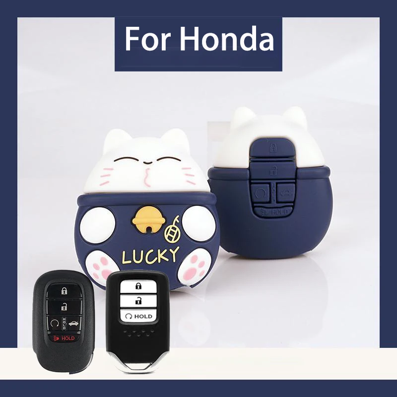 

Silicone Cartoon for Honda Accord Civic Pilot Freed CRV Fit Odessey City Jazz XRV Car Key Case Cover Holder Keychain Accessories