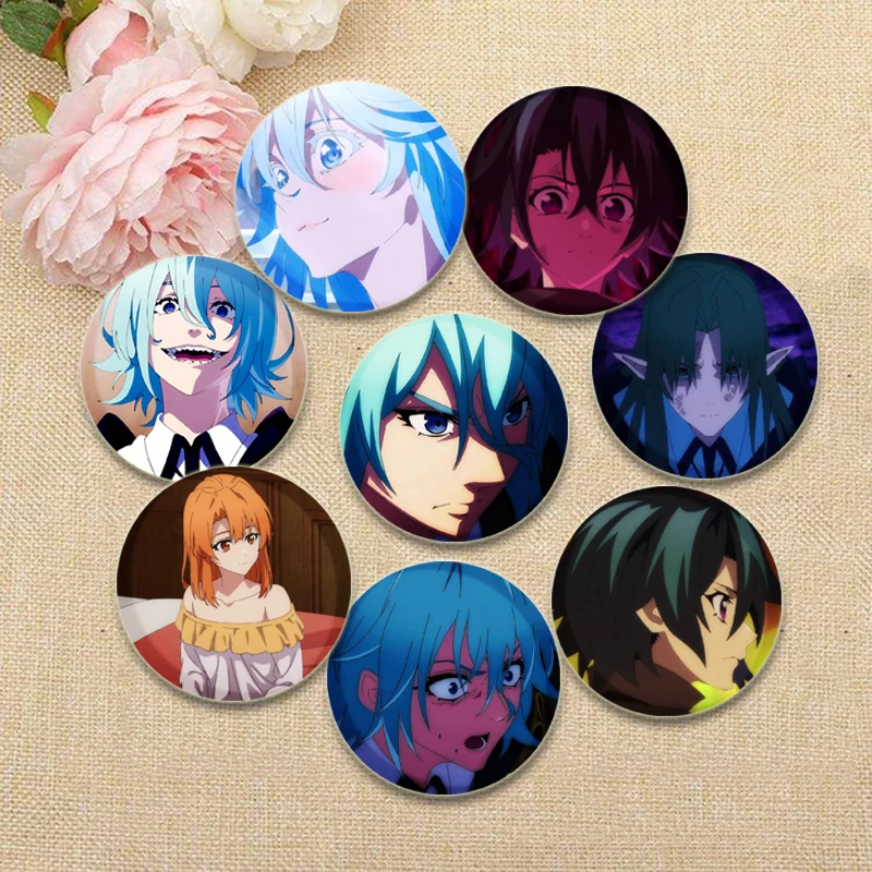 Anime Wistoria Wand and Sword Pins Round Creative Cartoon Badge HD Print Brooches Breastpin for Backpack Clothes Gift Accessory