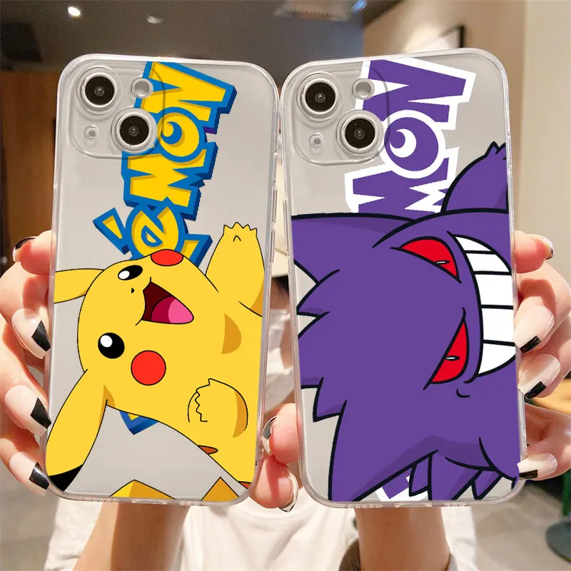 

Pokemon Pikachu Clear Case For Apple iPhone 14 11 13 12 Pro 7 8 Plus XR X XS Max 6 6S 13Pro Silicone Phone Cover