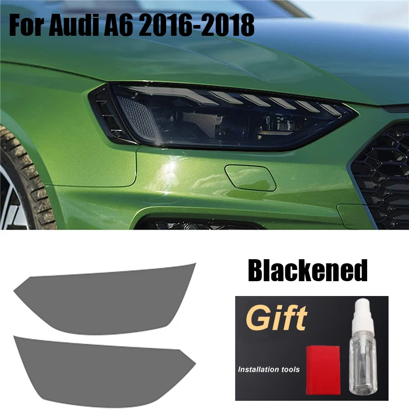 

Автомобильные передние фары, черная/прозрачная термополиуретановая краска, защитная пленка, A6 2016-2021, предварительно вырезанные наклейки, з...