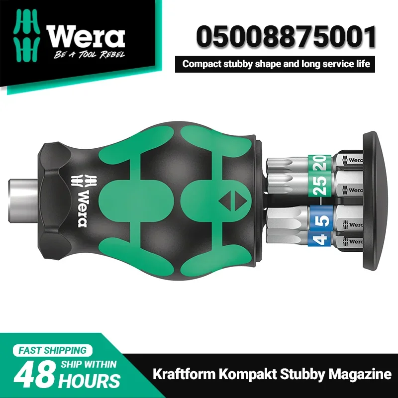 WERA Kraftform Kompakt Stubby Magazine Отвертка 6 шт. компактная конструкция для работы на плотной