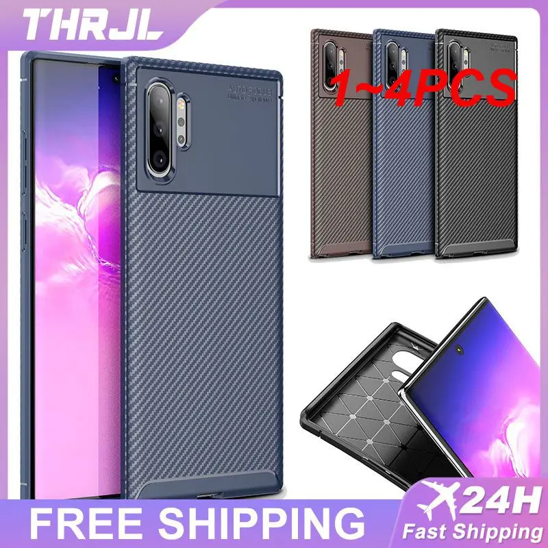 

1~4PCS Phone Case Metallic Feel Carbon Fiber Brushed Silicone Case Protective Cover Suitable For Galaxy Note10/NOTE10