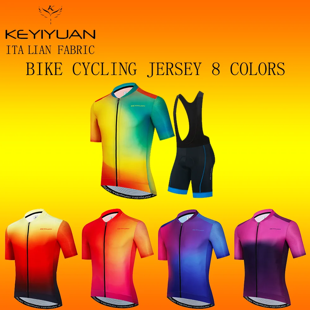 

KEYIYUAN Men Cycling Jersey MTB Maillot Bike Shirt Downhill Jersey High Quality Pro Team Tricota Mountain Bicycle Clothing
