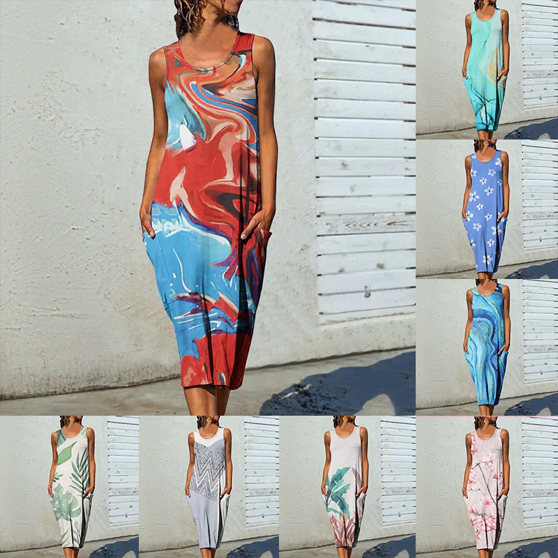 

2023 Hot Sale Summer New Women's Casual Loose Sleeveless Dress