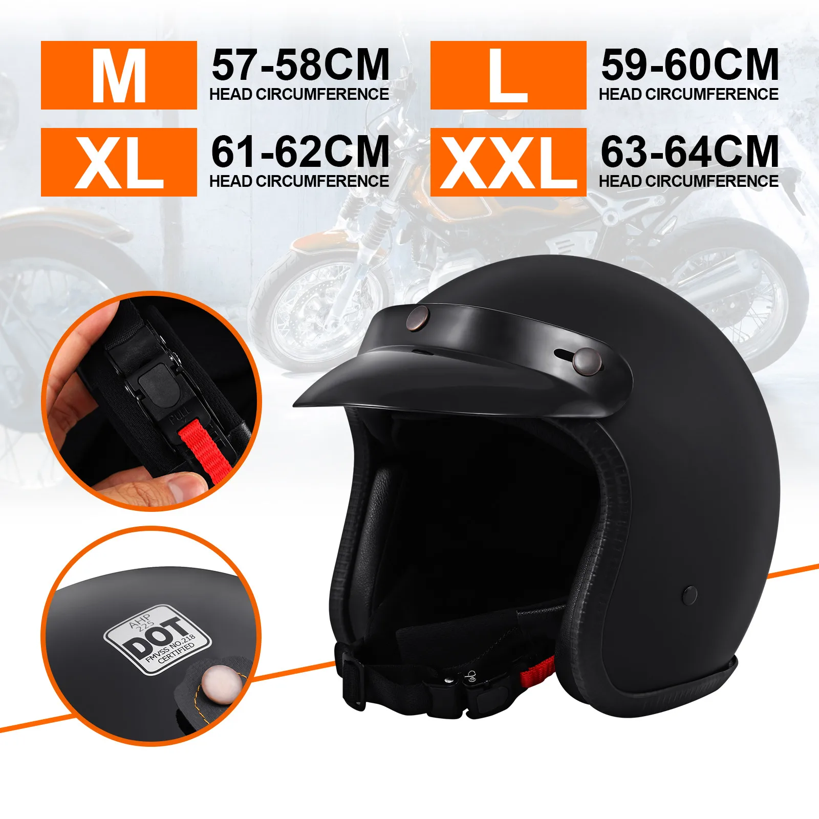 

Samger Motorcycle Helmet Open Face Vintage Casco Moto Jet Scooter Bike Motocross Helmets For Yamaha Honda Motorcycle Dot Safety