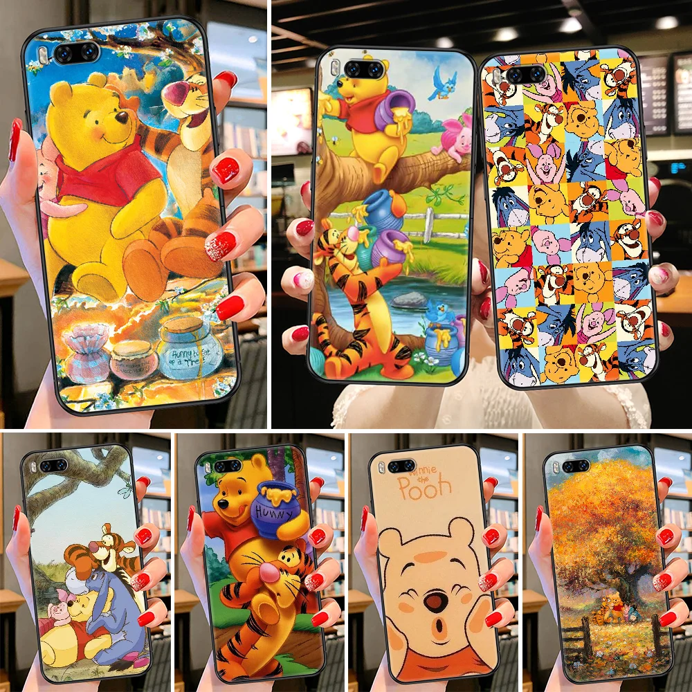 

Cute Cartoon Winnie The Pooh Phone case For Xiaomi Mi Max Note 3 A2 A3 8 9 9T 10 Lite Pro Ultra black tpu coque luxury shell