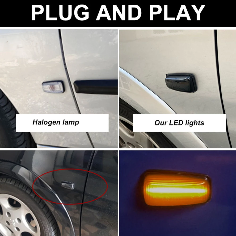 2 шт. динамические боковые фонари для Peugeot 306 106 406 806 Citroen XM ZX Break Xsara Xantia Fiat