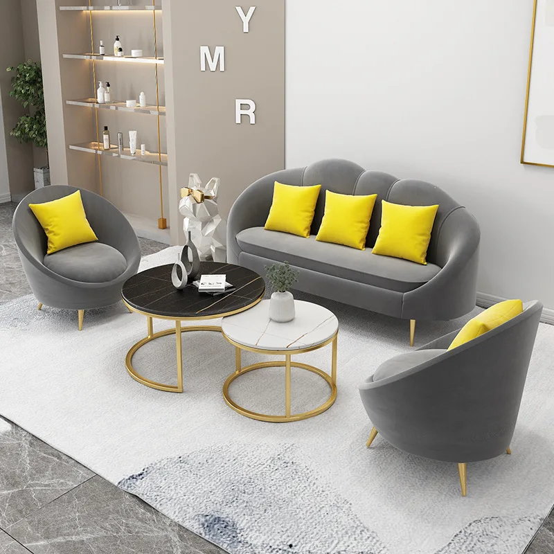 

New designer sofa women's clothing store with net red creative beauty salon small apartment sofa reception