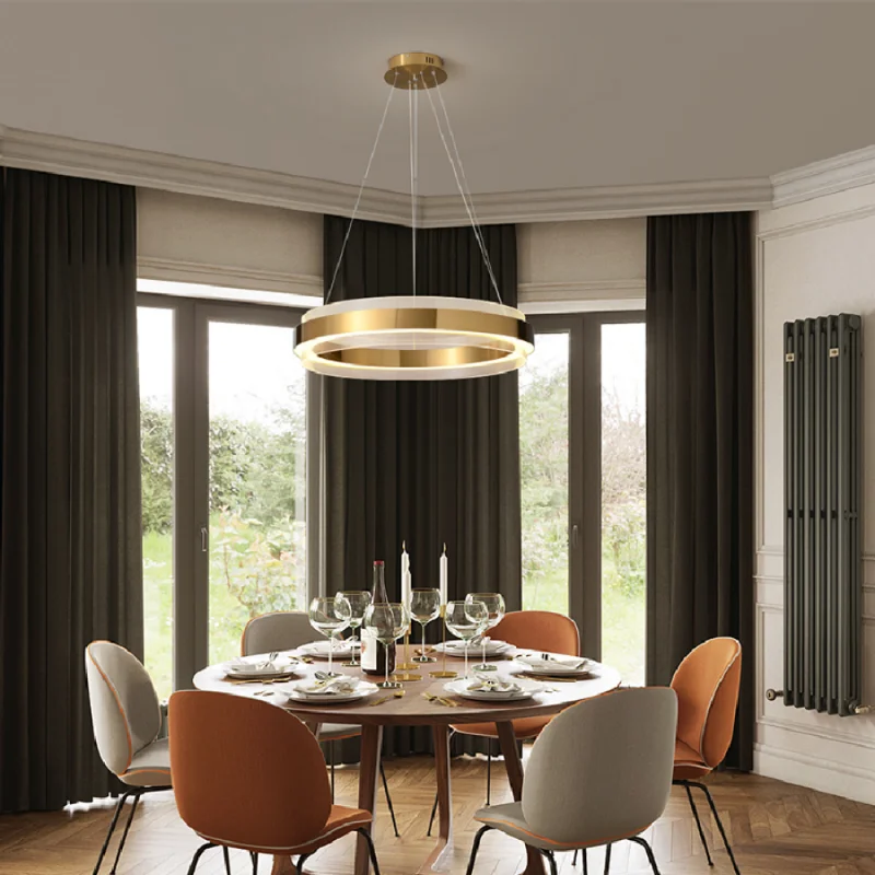 

LED pendant lamp luxury Modern Nordic Creative Rings Circle Ceiling Loft Living Dining Room Bedroom Kitchen Hanging Light