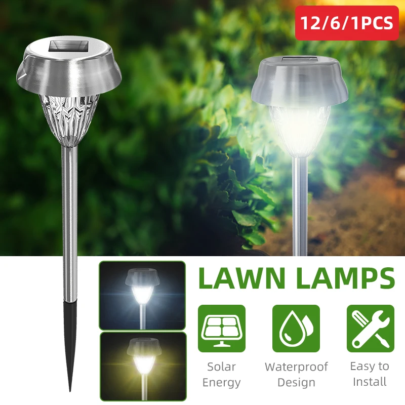 

LITOM Garden Solar Light Outdoor Pathway Bright Light Waterproof Landscape Outside Post Lighting Lamps for Path Lawn Garden Deco